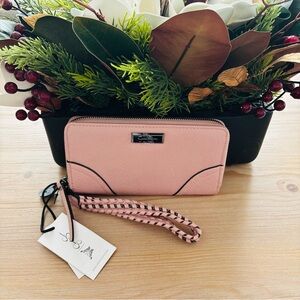 Jessica Simpson Blush Pink Women's Long Zipper Wallet Wristlet‎ JS250009